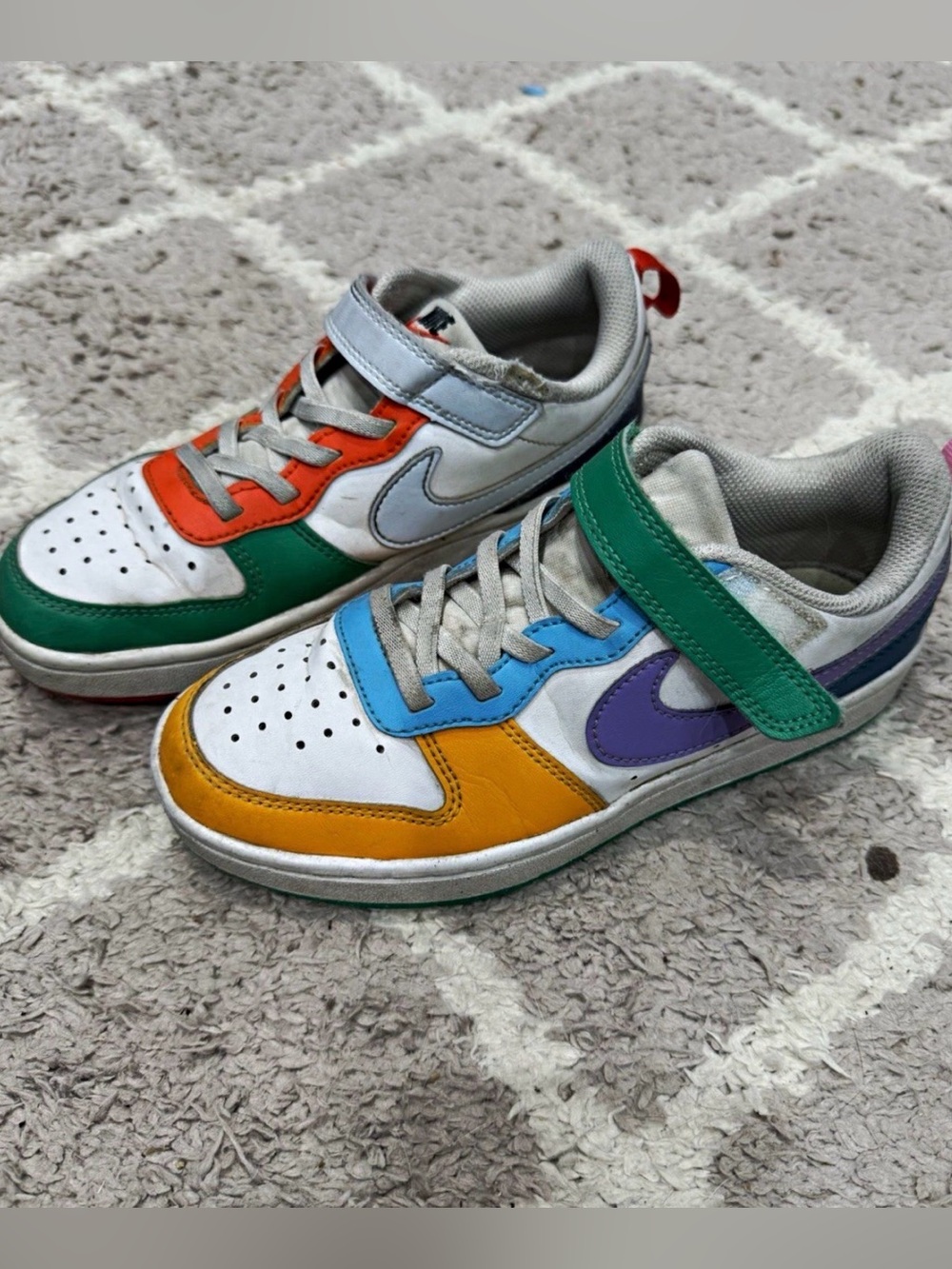 Nike Kids Multicolor Leather Low-Top Sneakers 2y
